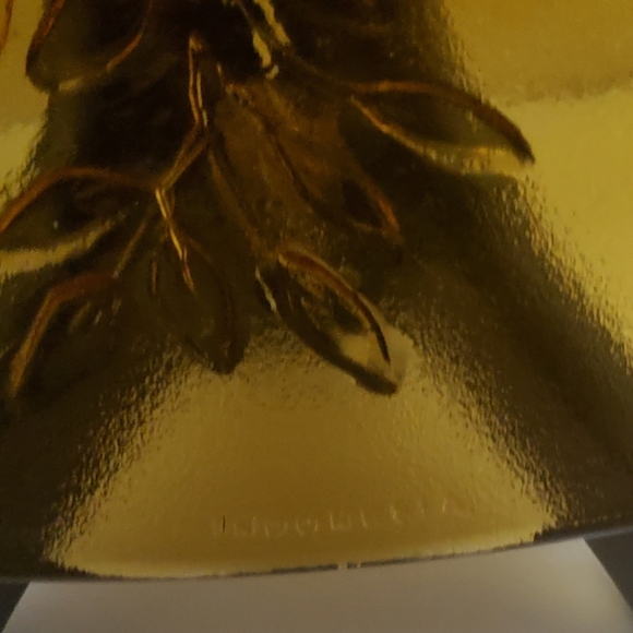 KIG Indonesia Amber Glass Plate, set of 4 - Picture 6 of 6